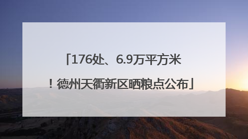 176处、6.9万平方米！德州天衢新区晒粮点公布