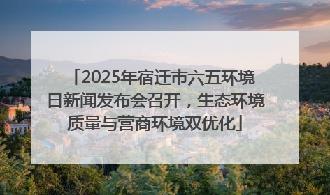 2025年宿迁市六五环境日新闻发布会召开，生态环境质量与营商环境双优化