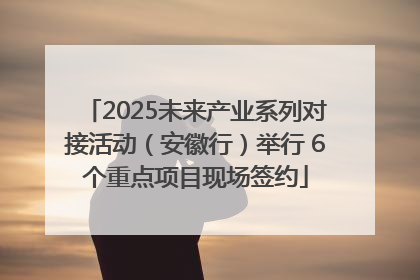2025未来产业系列对接活动（安徽行）举行 6个重点项目现场签约