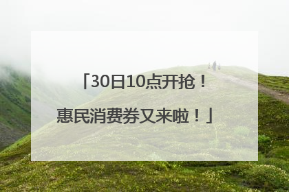 30日10点开抢！惠民消费券又来啦！