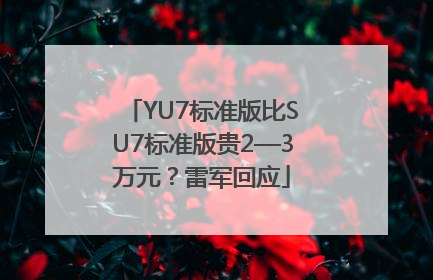 YU7标准版比SU7标准版贵2—3万元？雷军回应